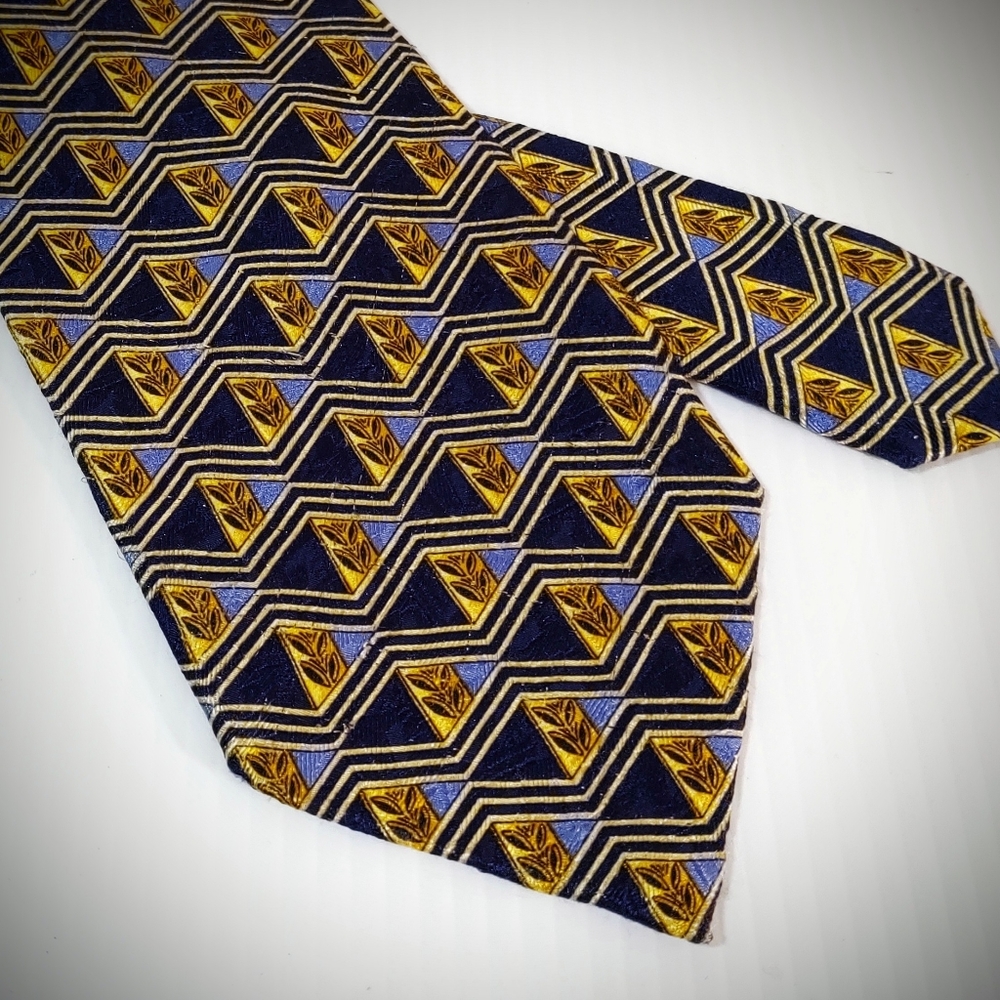 Ermenegildo Zegna men's neck tie geometric silk